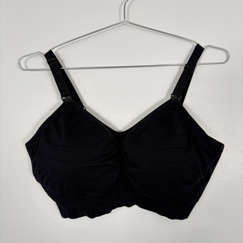 Kindred Bravely Nursing Bra Womens Large Busty Black Wireless Maternity ClipDown